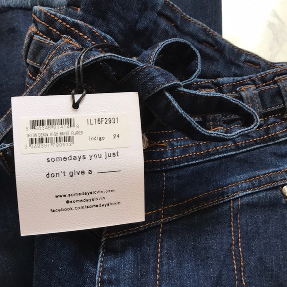 NWT Somedays Lovin High Waist Flare Jeans - Picture 2 of 2